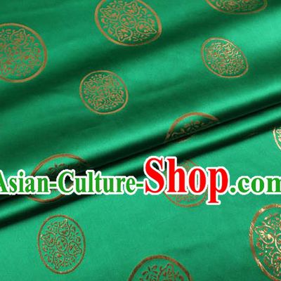 Chinese Traditional Green Brocade Fabric Palace Pattern Satin Plain Cheongsam Silk Drapery