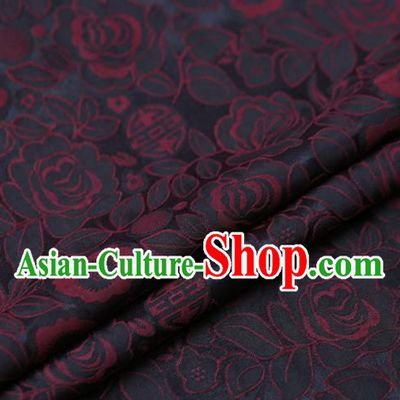 Chinese Traditional Gambiered Guangdong Gauze Fabric Palace Red Peony Pattern Satin Plain Cheongsam Silk Drapery