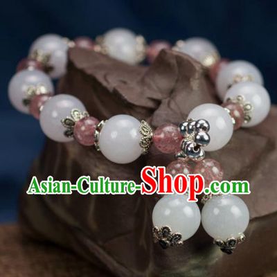 Chinese Traditional Jewelry Accessories Ancient Hanfu Jade Beads Bracelet for Women