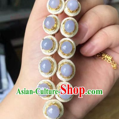 Chinese Traditional Jewelry Accessories Jadeite Necklet Ancient Hanfu Jade Necklace for Women