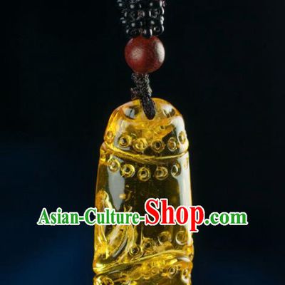 Chinese Traditional Jewelry Accessories Ancient Hanfu Carving Beeswax Necklace for Women