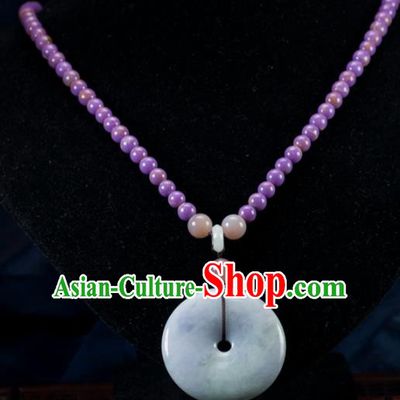 Chinese Traditional Jewelry Accessories Necklace Ancient Hanfu Jadeite Necklet for Women