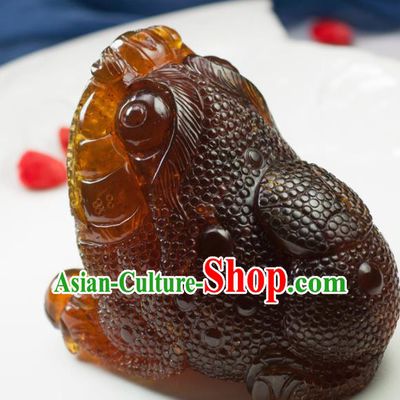 Chinese Traditional Jewelry Accessories Chrysophoron Sculpture Handmade Carving Toad Decoration