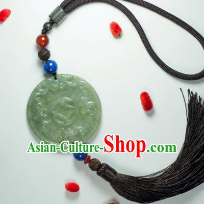 Chinese Traditional Jewelry Accessories Jade Waist Accessories Handmade Jadeite Pendant