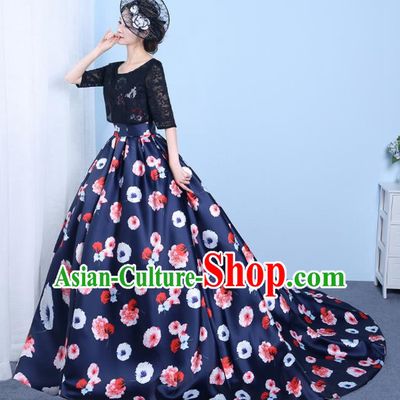 Top Performance Catwalks Costumes Wedding Dress Trailing Full Dress for Women