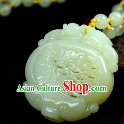 Chinese Traditional Jewelry Accessories Jade Sculpture Sachet Craft Handmade Jadeite Pendant