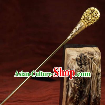 Chinese Traditional Hanfu Golden Hair Clip Hair Accessories Ancient Classical Hairpins for Women