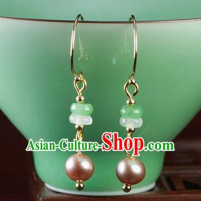 Chinese Traditional Jewelry Accessories Ancient Hanfu Pearl Earrings for Women