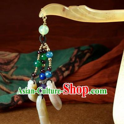 Chinese Traditional Hanfu Agate Hair Clip Hair Accessories Ancient Classical Tassel Hairpins for Women