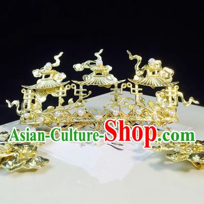 Chinese Classical Hairpins Hair Accessories Traditional Ancient Hanfu Hair Crown for Women