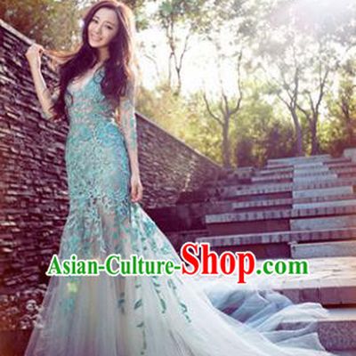 Top Performance Catwalks Costumes Wedding Dress Mullet Full Dress for Women