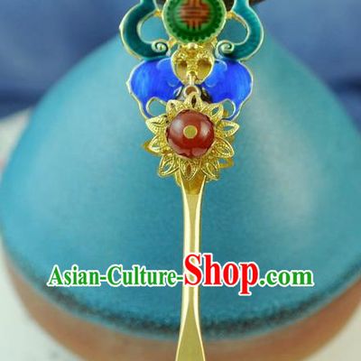 Chinese Traditional Palace Cloisonne Hair Clip Hair Accessories Ancient Classical Hairpins for Women