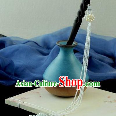 Chinese Traditional Pearls Tassel Hair Clip Hair Accessories Ancient Palace Classical Hairpins for Women