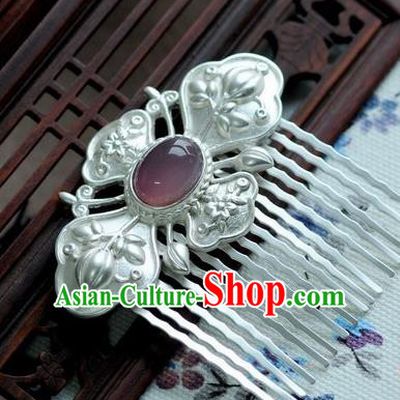 Chinese Traditional White Hair Comb Hair Accessories Ancient Palace Classical Hairpins for Women