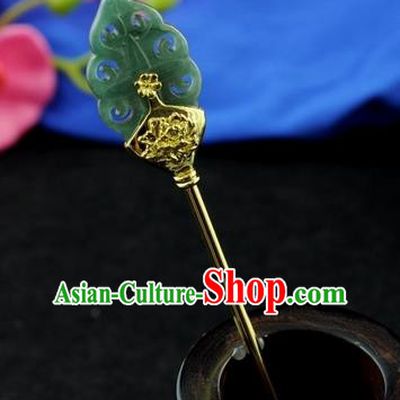 Chinese Traditional Jadeite Hair Clip Hair Accessories Ancient Palace Classical Hairpins for Women
