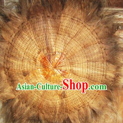 Chinese Traditional Handmade Coir Mat Craft Straw Braid Cattail Hassock Rush Cushion