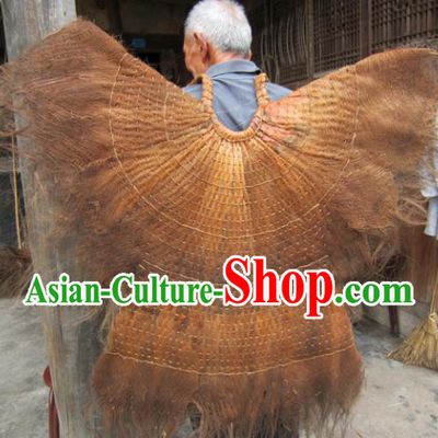 Chinese Traditional Handmade Craft Straw Rain Cape Coir Raincoat