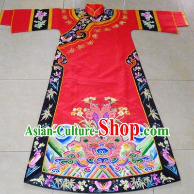 Chinese Traditional Ancient Qing Dynasty Empress Embroidered Wedding Costumes for Women