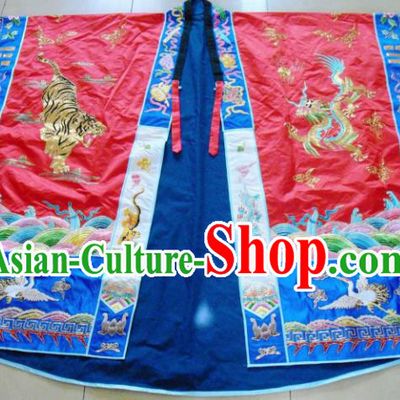 Chinese Traditional Priest Frock Red Cassocks Costume Ancient Embroidered Red Robe for Men