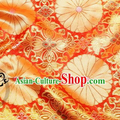 Chinese Traditional Red Brocade Silk Fabric Material Classical Pattern Design Satin Drapery