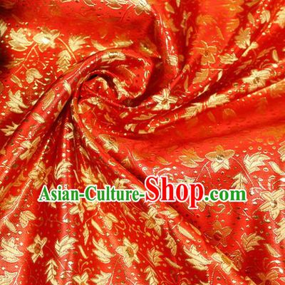 Chinese Traditional Red Brocade Tang Suit Silk Fabric Material Classical Pattern Design Satin Drapery