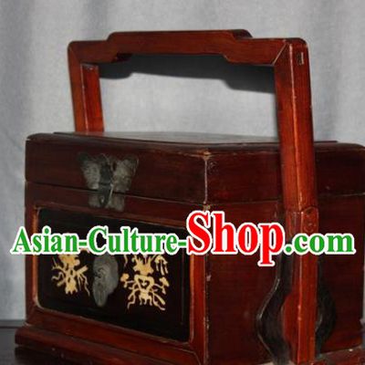Chinese Ancient Handmade Craft Wood Jewelry Box