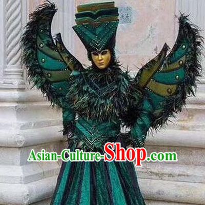 Top Grade Modern Dance Green Dress Cosplay Queen Costume for Women