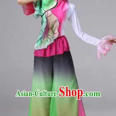 Traditional Chinese Classical Folk Dance Clothing Stage Performance Fan Dance Costumes for Women