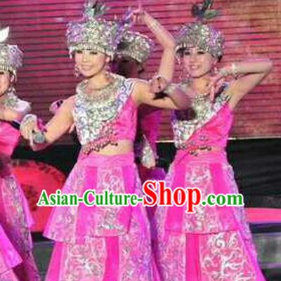 Chinese Traditional Zhuang Nationality Costumes Buyei Folk Dance Ethnic Dress for Women