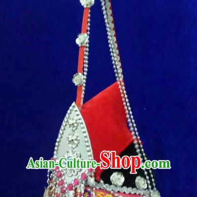 Chinese Traditional She Nationality Hair Accessories Ethnic Hat Headwear for Women