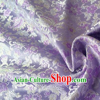Chinese Traditional Tang Suit Purple Brocade Classical Pattern Dragons Design Silk Fabric Material Satin Drapery