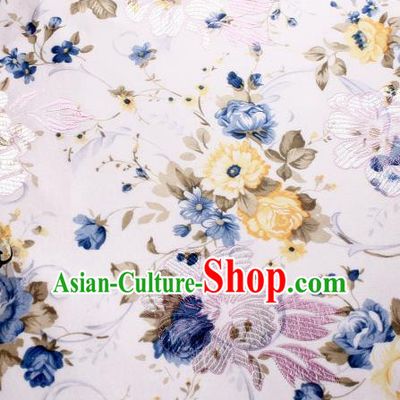 Chinese Traditional Brocade Classical Peony Pattern Design Silk Fabric Material Satin Drapery