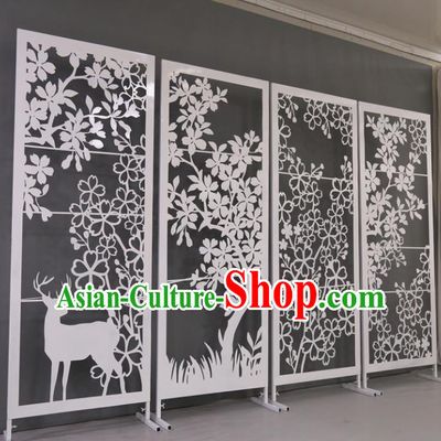 Chinese Traditional Wedding Folding Ccreen Films Props Iron Accordion Screen