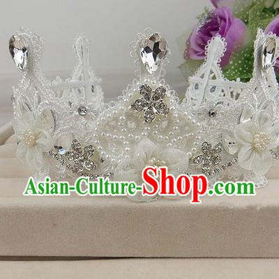 Top Grade Baroque Hair Accessories Wedding Beads Royal Crown for Women