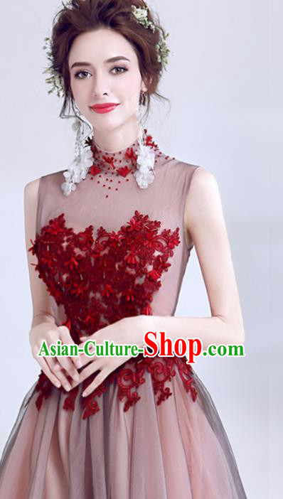 Top Grade Handmade Compere Costume Catwalks Veil Formal Dress for Women