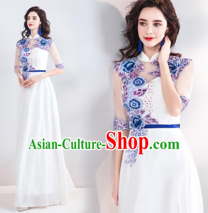 Top Grade Handmade Compere Costume Catwalks Veil Formal Dress for Women Top Grade Handmade Compere Costume Catwalks Veil Formal Dress for Women