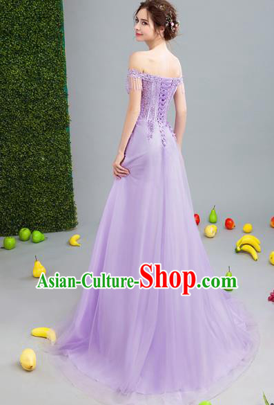 Top Grade Compere Costume Handmade Catwalks Bride Lilac Formal Dress for Women Top Grade Compere Costume Handmade Catwalks Bride Lilac Formal Dress for Women