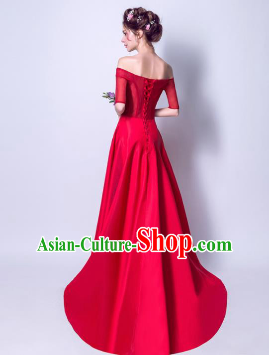 Top Grade Handmade Compere Costume Catwalks Veil Formal Dress for Women