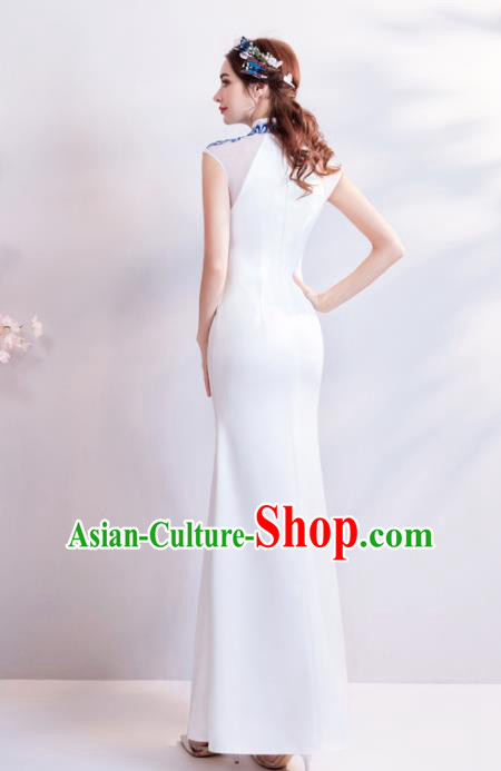 Chinese Traditional Red Cheongsam Wedding Bride Costume Compere Full Dress for Women Chinese Traditional Red Cheongsam Wedding Bride Costume Compere Full Dress for Women