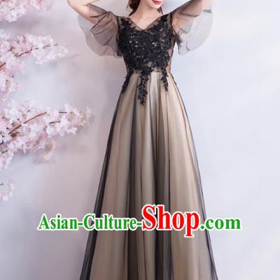 Top Grade Compere Formal Dress Handmade Catwalks Angel Veil Full Dress for Women