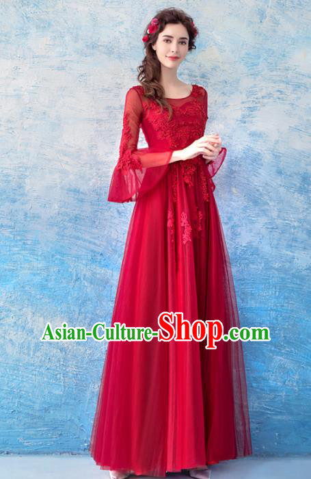 Top Grade Purple Veil Evening Dress Compere Costume Handmade Catwalks Angel Full Dress for Women