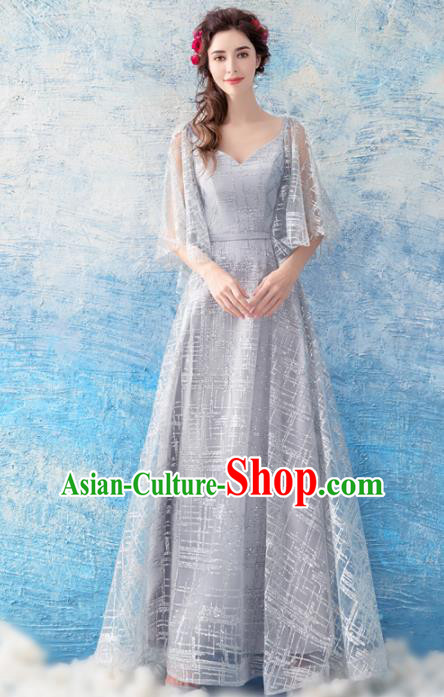 Top Grade Purple Veil Evening Dress Compere Costume Handmade Catwalks Angel Full Dress for Women Top Grade Purple Veil Evening Dress Compere Costume Handmade Catwalks Angel Full Dress for Women