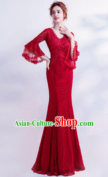 Top Grade Purple Veil Evening Dress Compere Costume Handmade Catwalks Angel Full Dress for Women
