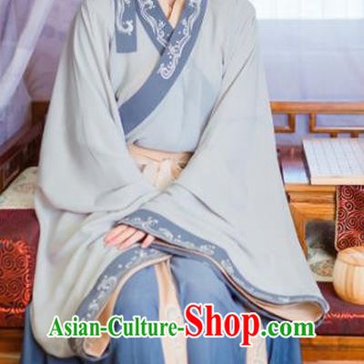 Chinese Ancient Swordswoman Costumes Jin Dynasty Nobility Lady Embroidered Dress for Women
