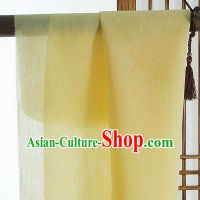 Asian Korean Traditional Yellow Tough Silk Fabric Hanbok Silk Material