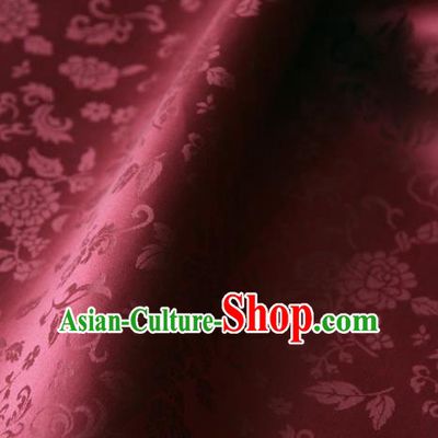 Asian Chinese Traditional Palace Drapery Chinese Royal Pattern Amaranth Brocade Satin Fabric Tang Suit Silk Fabric Material