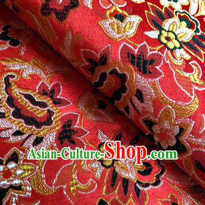 Chinese Traditional Red Brocade Fabric Tang Suit Classical Pattern Design Silk Material Satin Drapery
