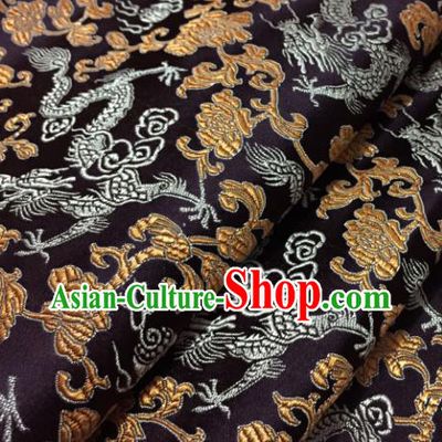 Chinese Traditional Deep Brown Brocade Fabric Tang Suit Classical Pattern Design Silk Material Satin Drapery