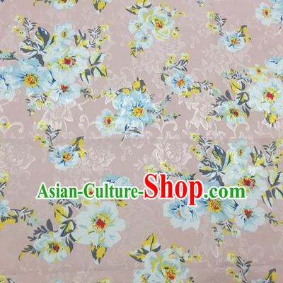Chinese Traditional Apparel Fabric Pink Brocade Classical Pattern Design Silk Material Satin Drapery
