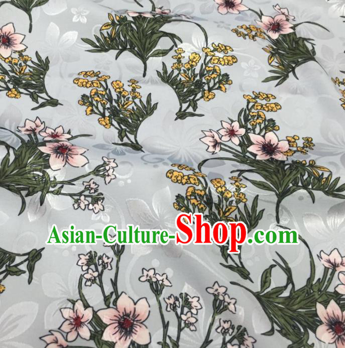 Chinese Traditional Flower Silk Fabric Brocade Embroidered Fabric Dress Material Chinese Traditional Flower Silk Fabric Brocade Embroidered Fabric Dress Material